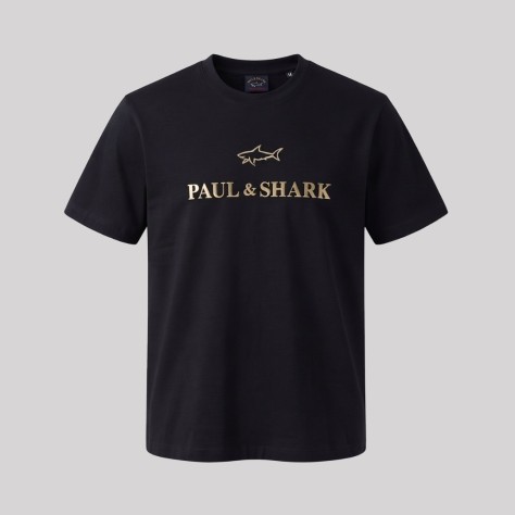 Cotton Logo Printed T-Shirt Black