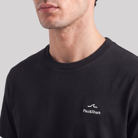 Cotton Print Small Logo T-Shirt Black