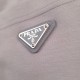 Grey Cotton Shorts with Metallic Triangle Logo Grey Cotton Shorts with Metallic Triangle Logo