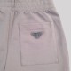 Grey Cotton Shorts with Metallic Triangle Logo Grey Cotton Shorts with Metallic Triangle Logo