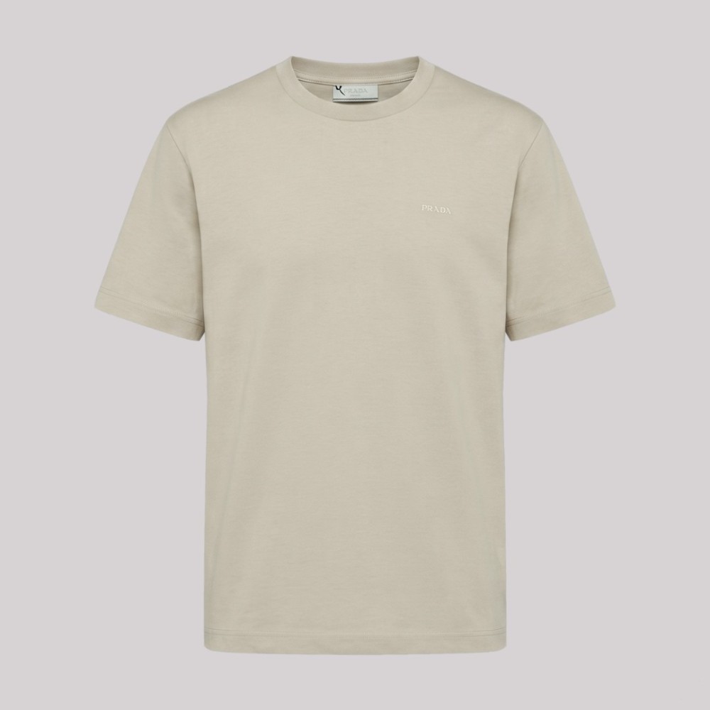 Emboided Small Logo Cotton T-Shirt Olive Emboided Small Logo Cotton T-Shirt Olive