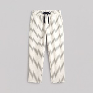 Striped Cotton Pants White/Black