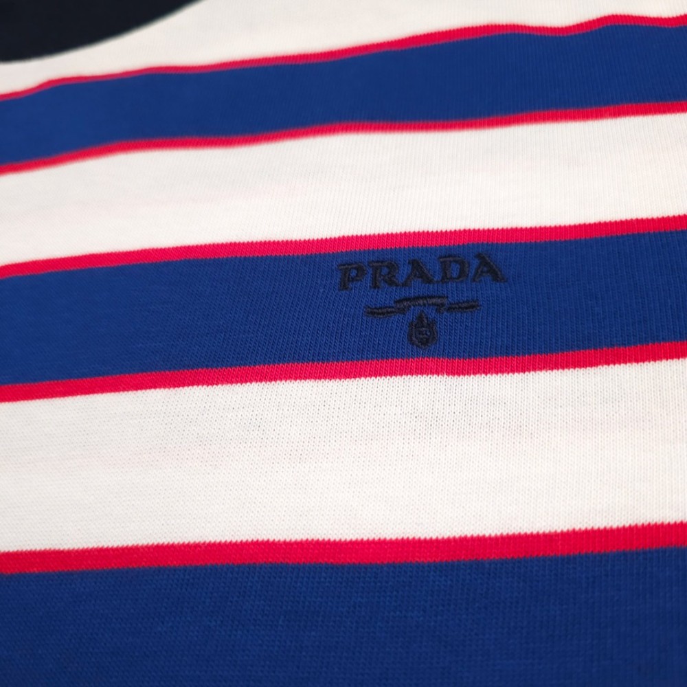 Striped Cotton Jersey T-Shirt White / Blue