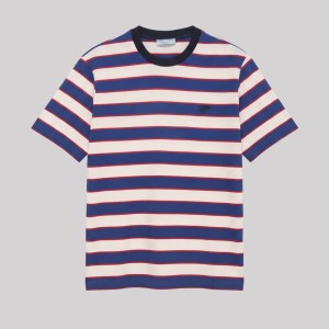 Striped Cotton Jersey T-Shirt White / Blue