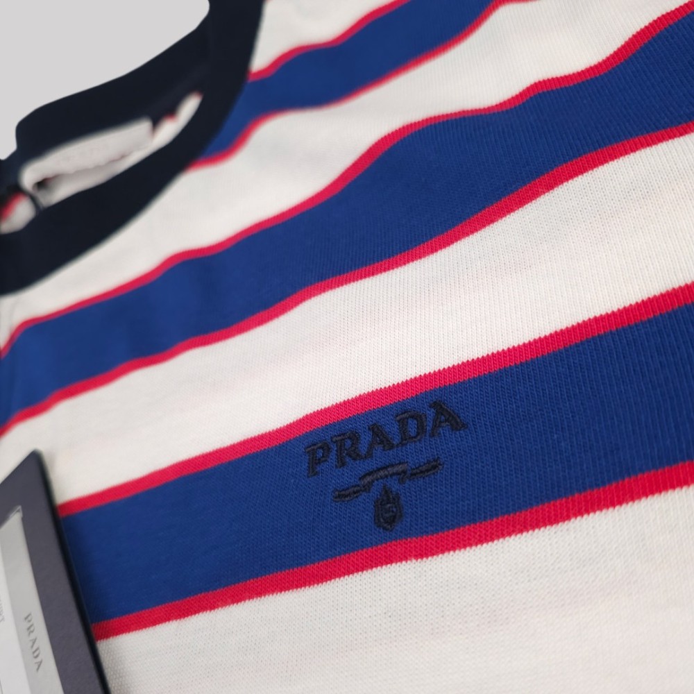 Striped Cotton Jersey T-Shirt White / Blue