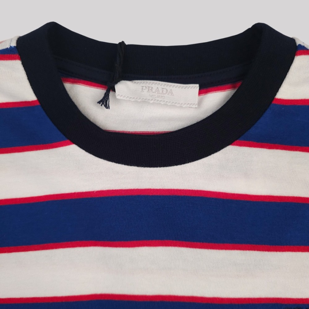 Striped Cotton Jersey T-Shirt White / Blue