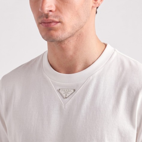Aviator Blue Cotton T-Shirt White