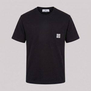 Logo-Patch Pocket T-Shirt In Black
