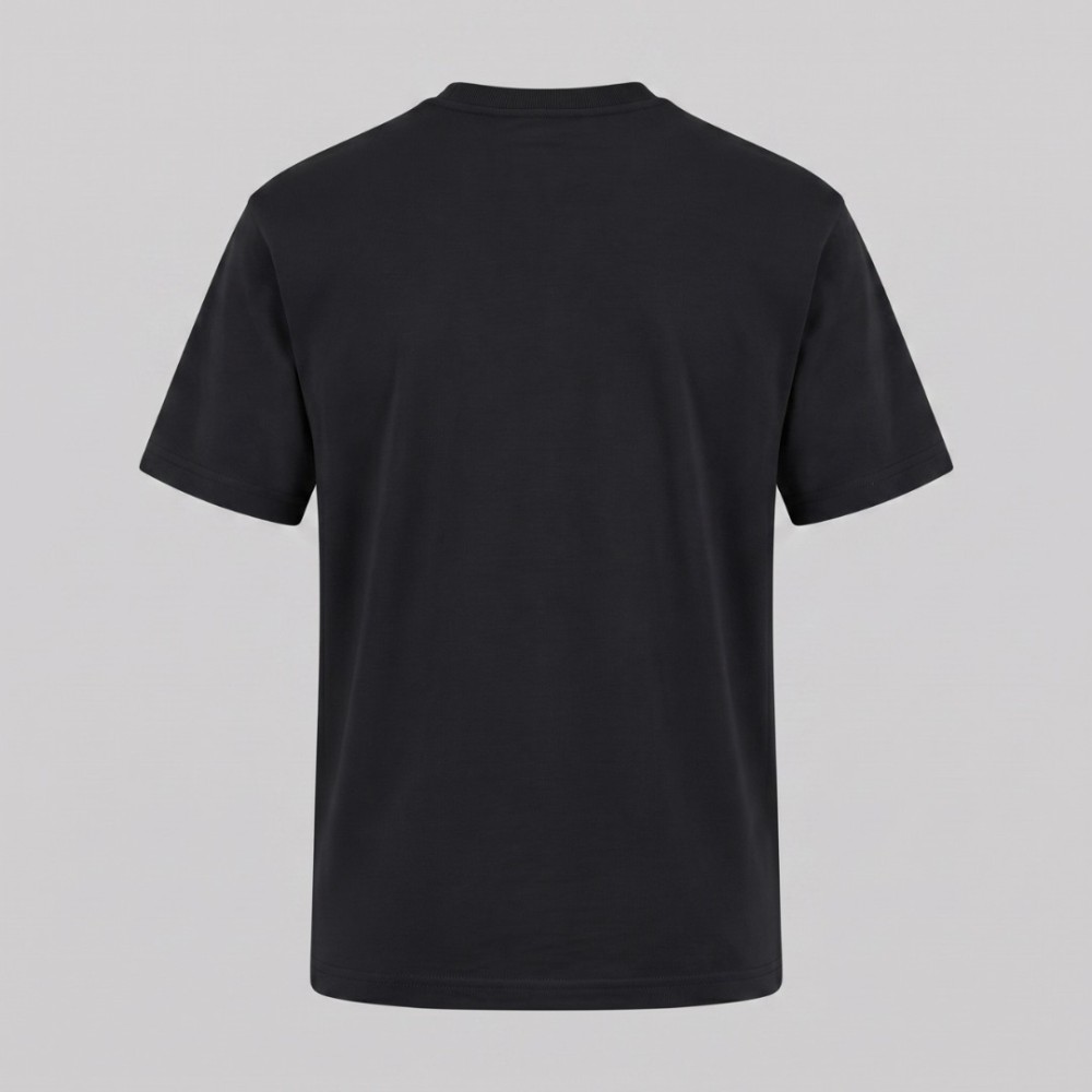 Cotton Short-Sleeve Pocket Marine T-shirt Black