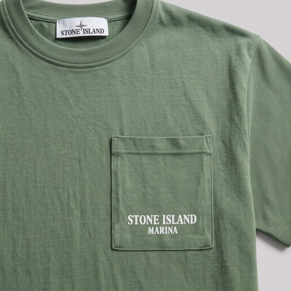 Marine Logo-Print Pocket T-Shirt