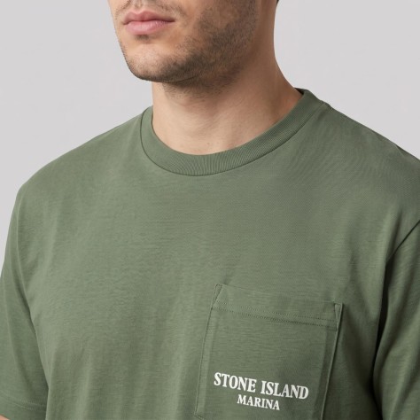 Marine Logo-Print Pocket T-Shirt