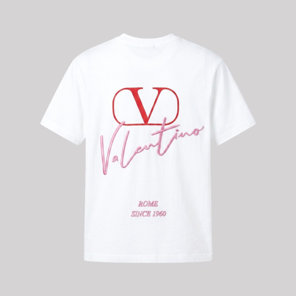 Garavani Logo-Embroidered Cotton T-Shirt White Garavani Logo-Embroidered Cotton T-Shirt White