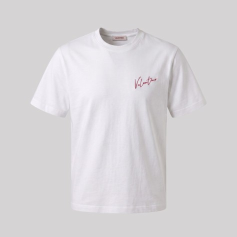 Garavani Logo-Embroidered Cotton T-Shirt White