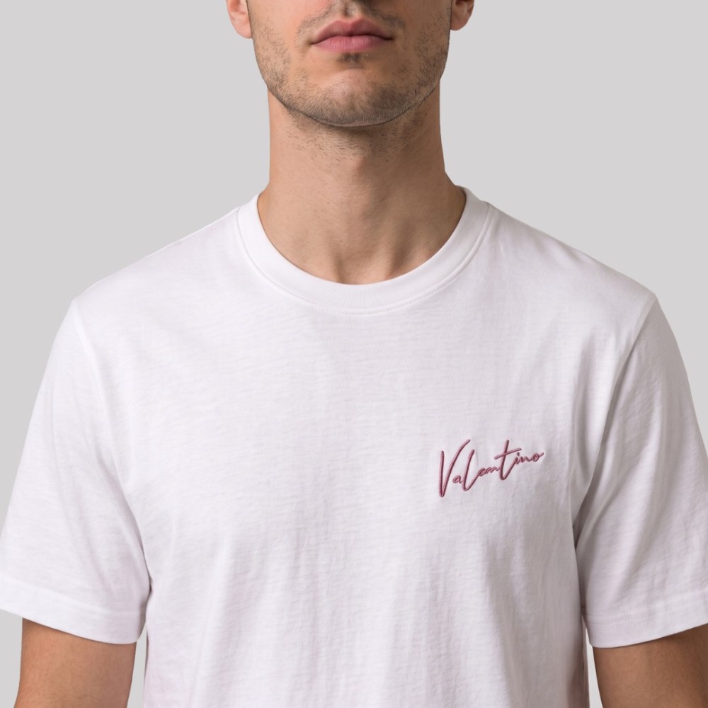 Garavani Logo-Embroidered Cotton T-Shirt White Garavani Logo-Embroidered Cotton T-Shirt White