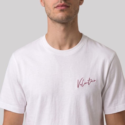 Garavani Logo-Embroidered Cotton T-Shirt White