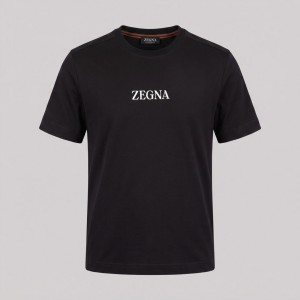 Logo Printed Cotton T-Shirt Black