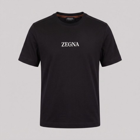Logo Printed Cotton T-Shirt Black