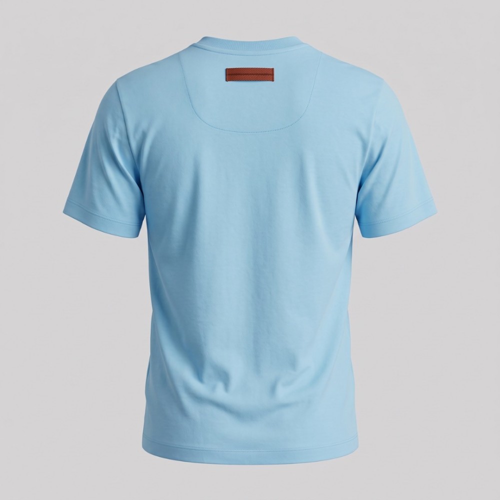 Contrast Logo Signature T-Shirt in Sky Blue