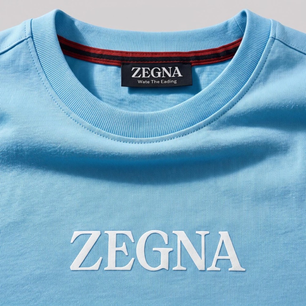 Contrast Logo Signature T-Shirt in Sky Blue