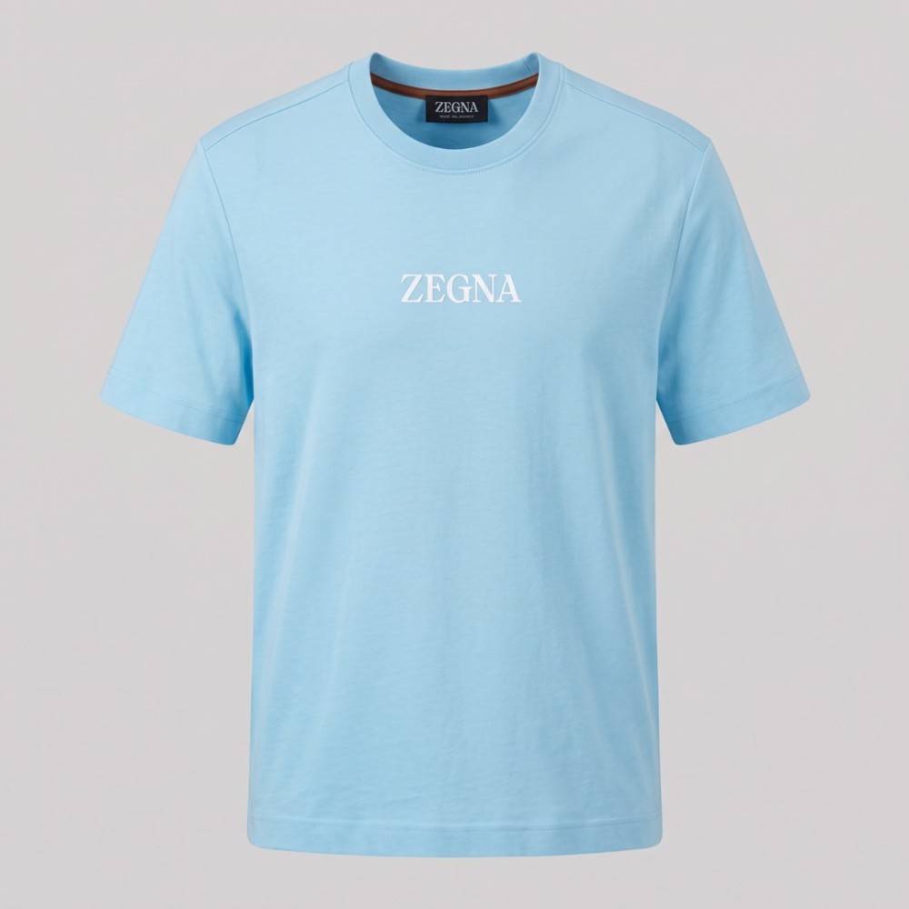 Contrast Logo Signature T-Shirt in Sky Blue