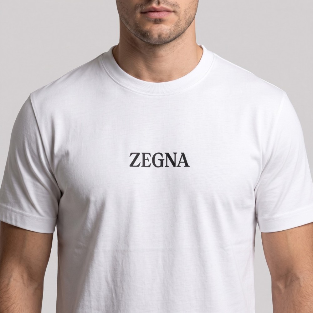 Logo Print T-Shirt in White Logo Print T-Shirt in White