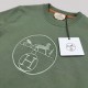 Equestrian Carriage Embroidered T-Shirt in Army Green